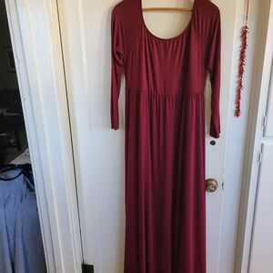 Pink Blush Burgundy Long Sleeve Dress